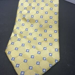 Elegant Yellow and Blue Geometric Men's Tie JOS A BANK